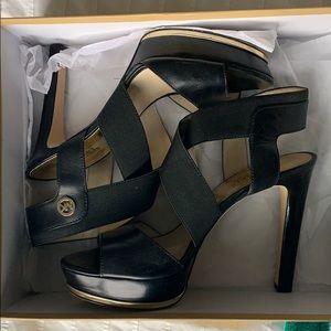 Black strappy Micheal Kors heels